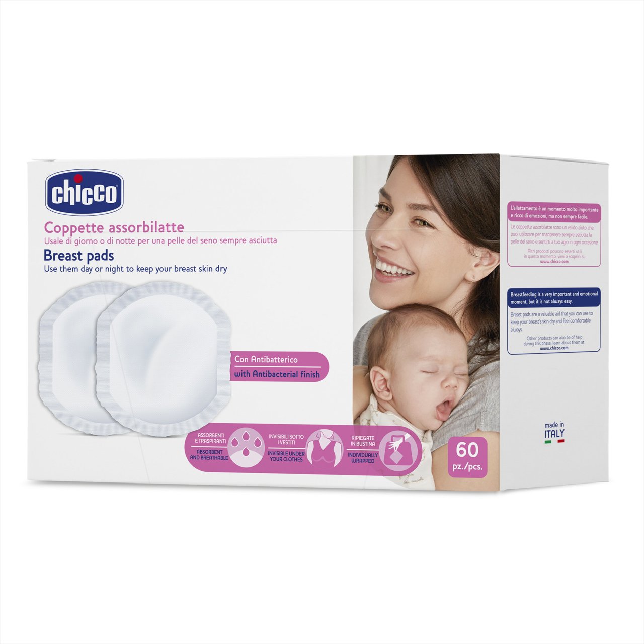 Chicco Coppette Assorbilatte Con Antibatterico 60pz