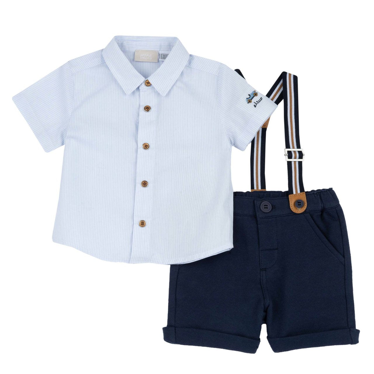 Chicco Completo Camicia E Pantaloni Con Vita Elastica