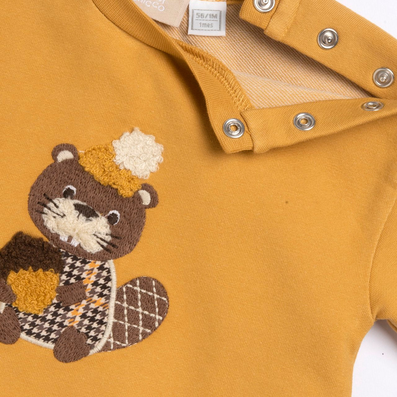 Chicco Completo In Felpa Garzata Con Pantaloni Effetto Twill