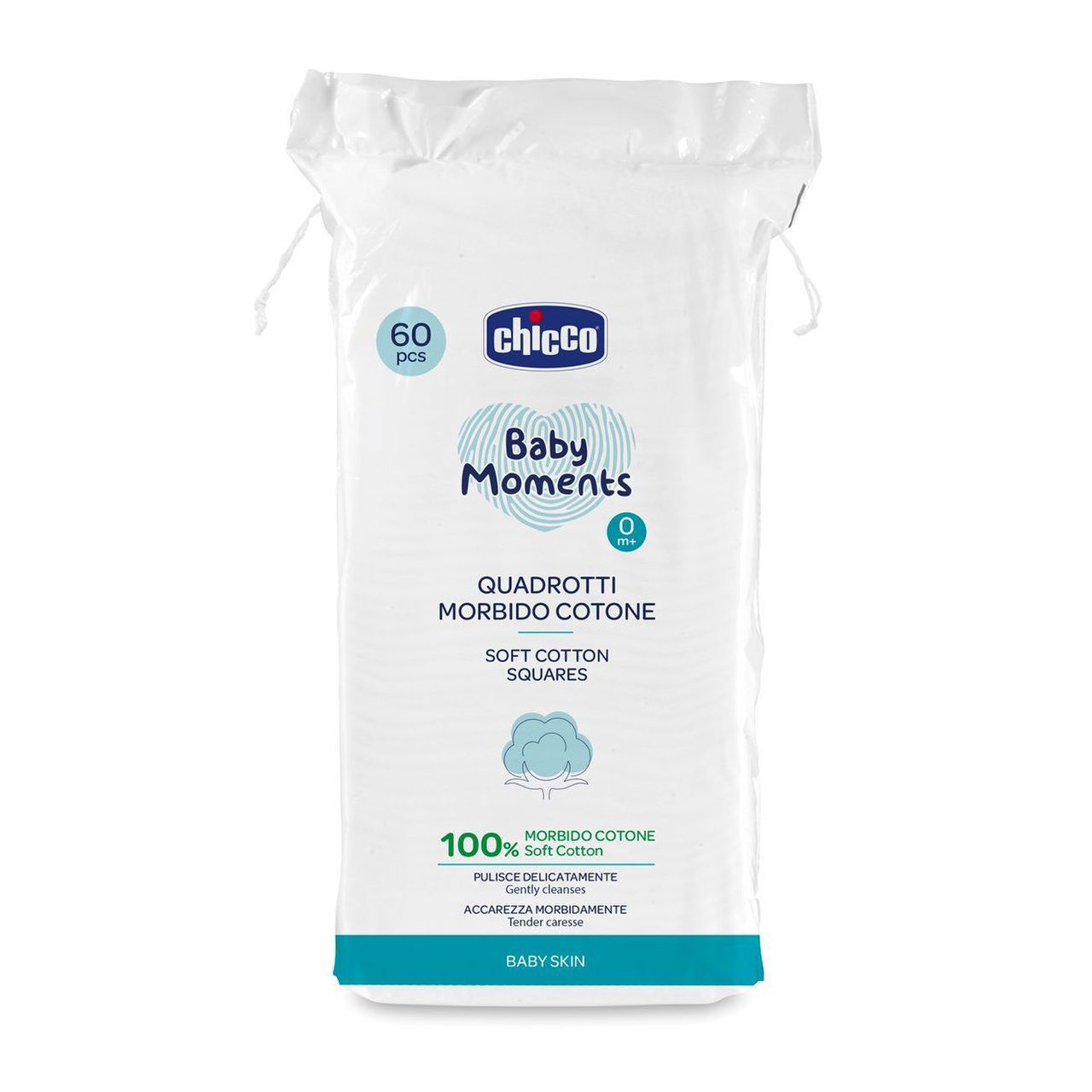 Chicco Quadrotti Morbido Cotone 60pz