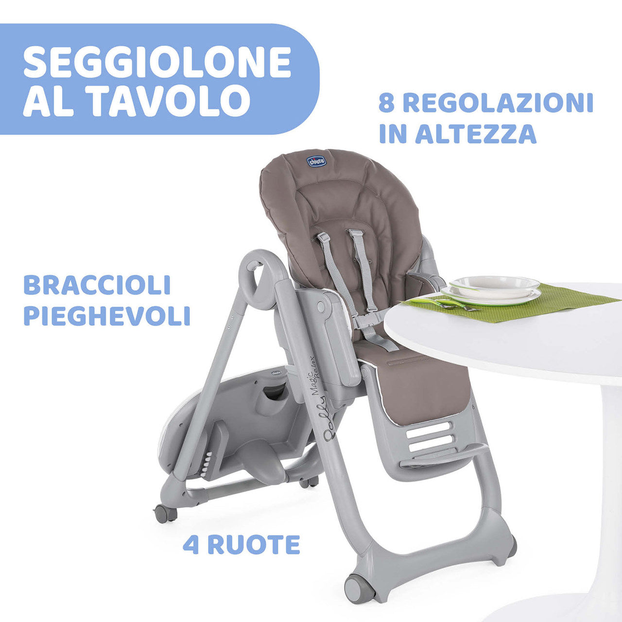 Chicco Polly Magic Seggiolone Pappa Colore COCOA