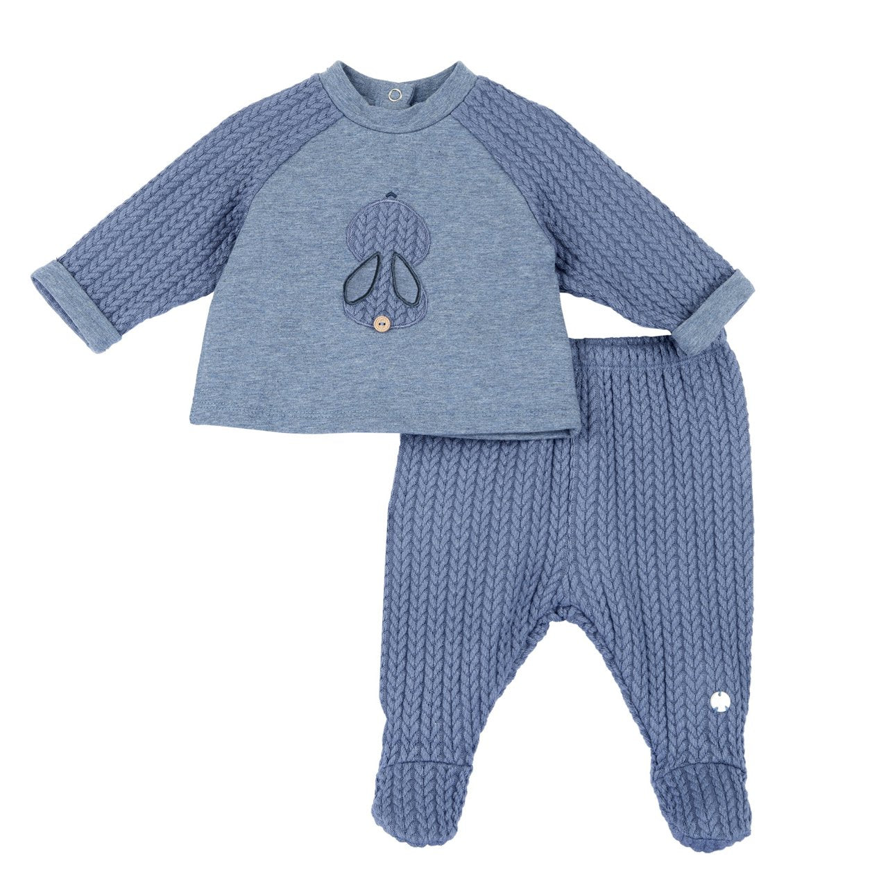 Chicco Completo Con Maglia Felpata E Pantalone In Maglia Jacquard