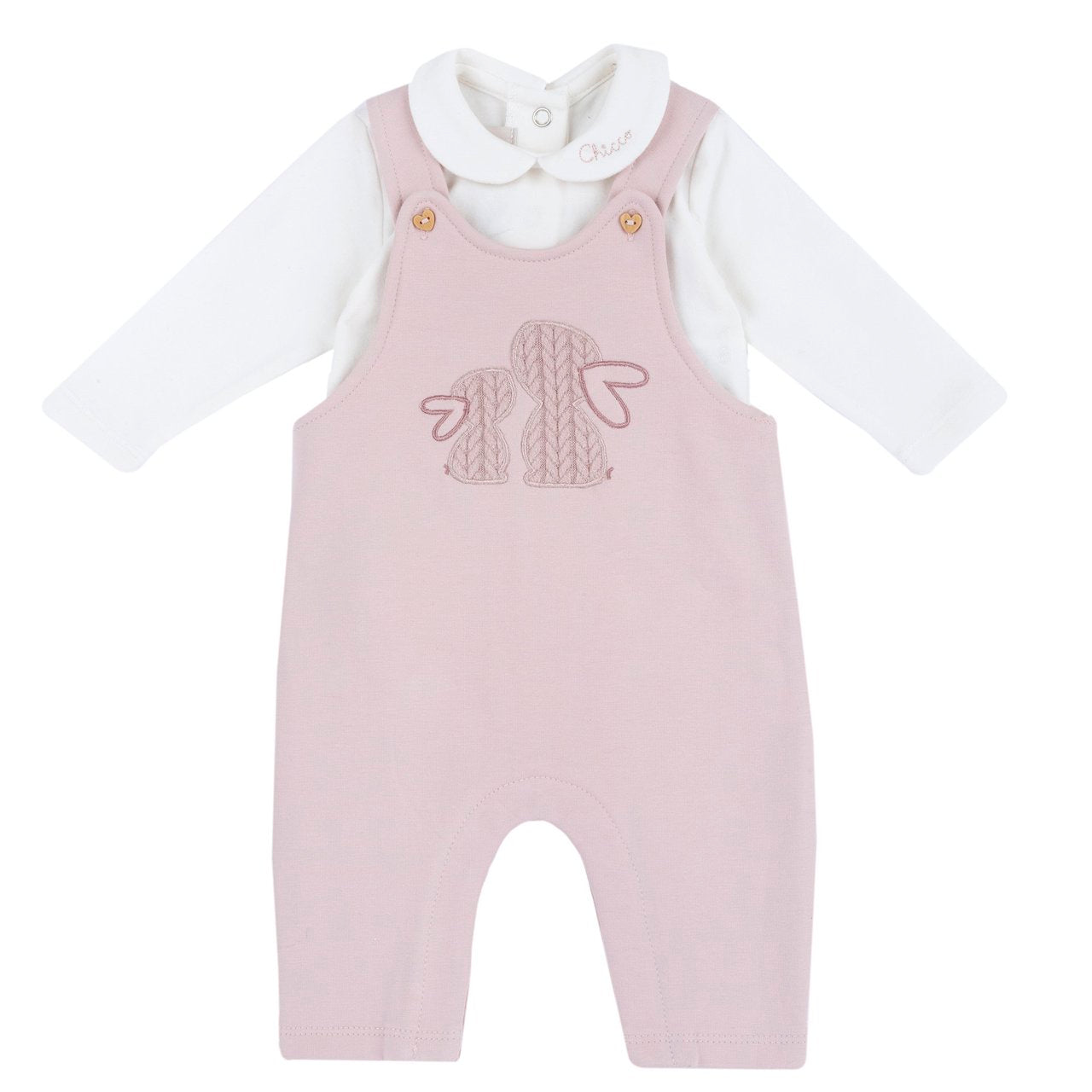 Chicco Salopette Felpata Con Body In Jersey