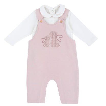 Chicco Salopette Felpata Con Body In Jersey