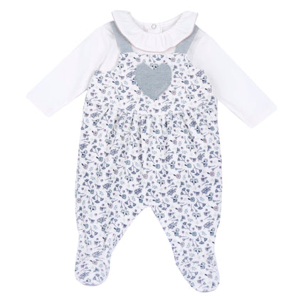 Chicco Salopette In Ciniglia E Body In Cotone