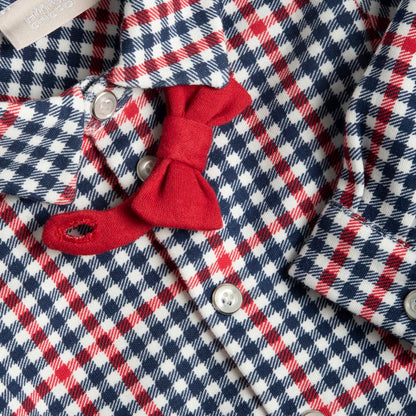 Chicco Completo Camicia Felpata E Pantalone Con Bretelle